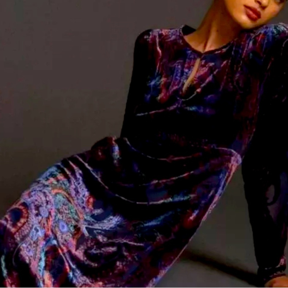 Anthropologie Burnout Velvet Maxi Dress. Size 6. New with tags.